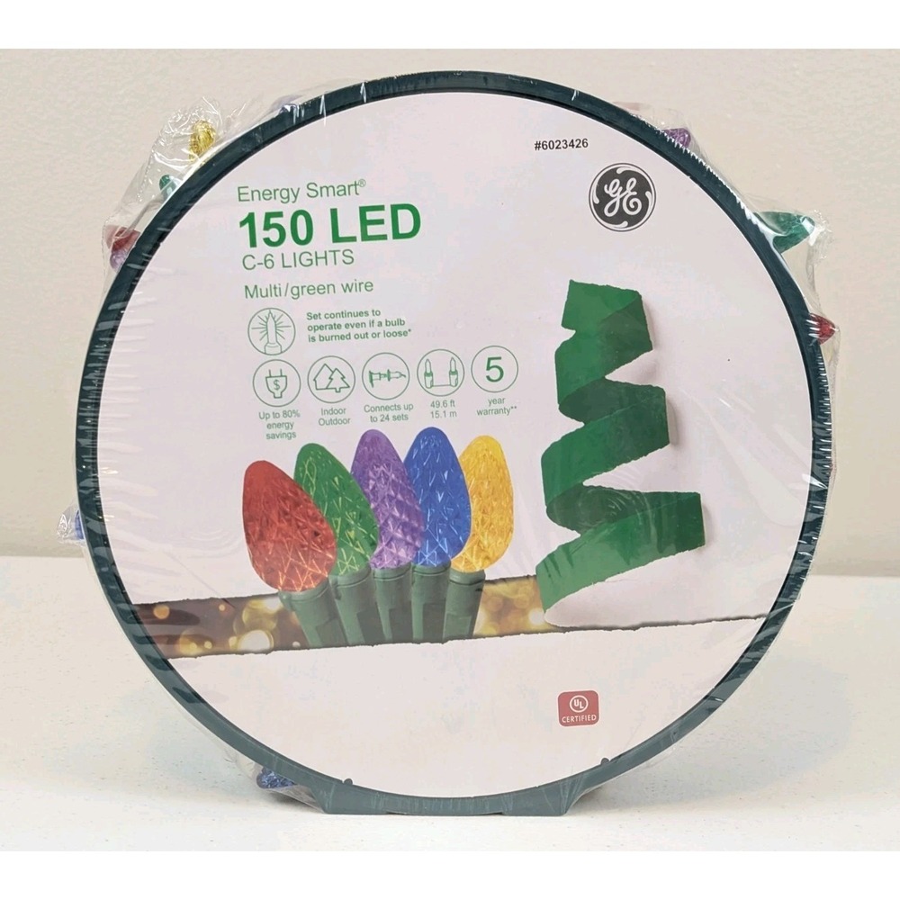 GE Energy Smart 150 C6 Multicolor Faceted Lights on Reel New